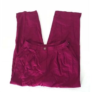 Carole Little | Linen Blend Pants Womens Size 12 Trouser Cropped Petites Pink